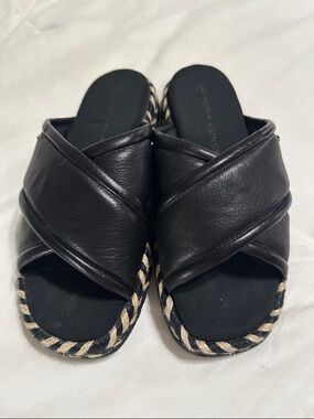 Tory Burch Black Crossband Slide Sandals